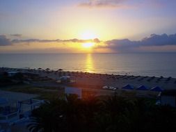 sunset on the mediterranean sea