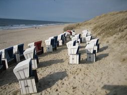 beach chairs on the coast in Sylt