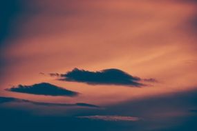 Orange dusk sky clouds scene
