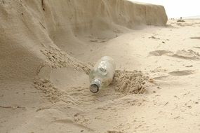glass bottle in the sand