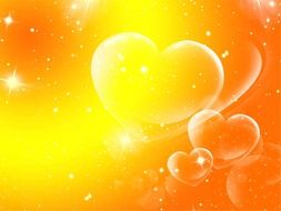 abstract hearts on a yellow background