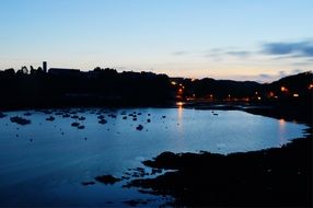 night view of ocean pier in Brittany