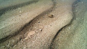 wet coastline sand