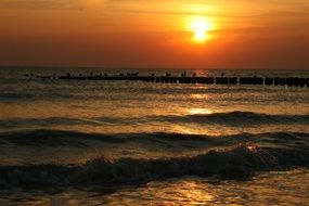 evening sea at sunset