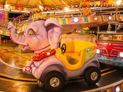 machine in the form of an elephant on a carousel