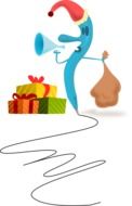 delivery of Christmas gifts as a graphic image