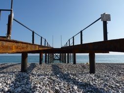 Rusty bridge on a beach, turkey