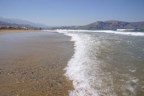 wide surf on the island of Crete