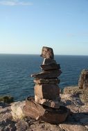 pile of stones on the coast