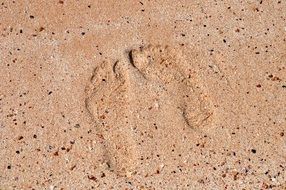 footprints red sand