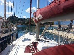 boats on the mediterranean sea close up