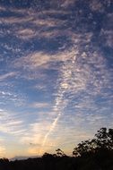 beautiful pink and blue clouds at sunset in Australia