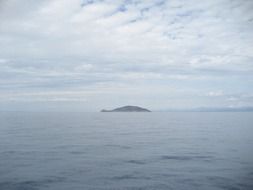 landscape of turtle island in the ocean in Greece