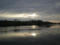 sunset over the river danube