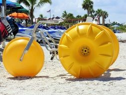 children's bike on the beach