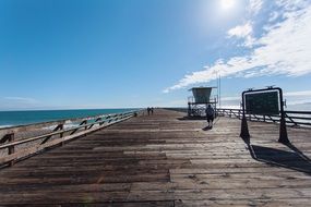 landscape of wooden pier on a sea