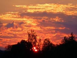 abendstimmung bright colorful sunset sky romance