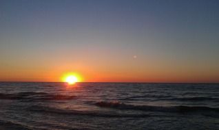 landscape of bright sunset over the sea