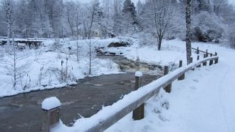 finnish winter snow rapids