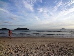 walk exercise on the beach