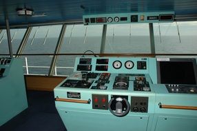 Equipment of the command deck on the ship