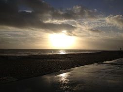 sunset over the coast of england