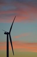 wind turbine sky sunset evening view