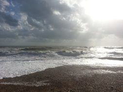 Landscape of the coast at the sunlight