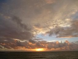 sunset afterglow in the evening clouds