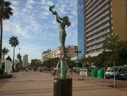 standing statue in a park