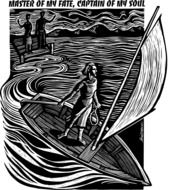 graphic image of a girl on a boat