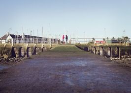 aged stone walk path at water, ireland, dublin, dÃºn laoghaire
