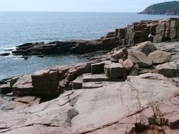 The rocky coastline near the Atlantic Ocean, Massachusetts