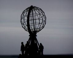 north cape landmark at dusk