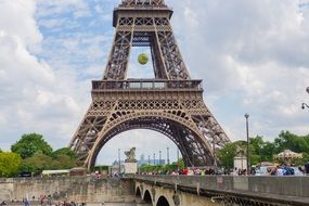 Cloudy view and Eiffel Tower