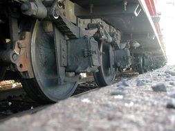 steel train wheels on rails