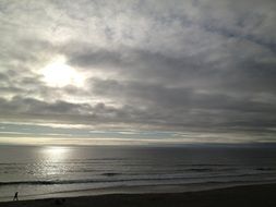 beautiful sunset over the ocean beach
