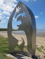 dancer as a sculpture on the coast of australia