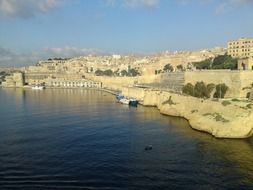 panoramic view of the coast in the city of valletta in Malta