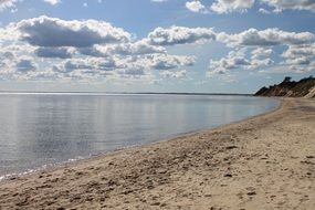 calm beach at spring