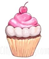 drawing of cupcake with cherry on top