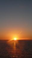 Sunset on the horizon of the Mediterranean Sea