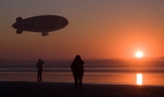 blimp beach evening sunset