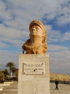 bust on the beach in spain