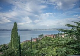 the summer scenery of Lake Garda