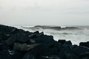 black rocks