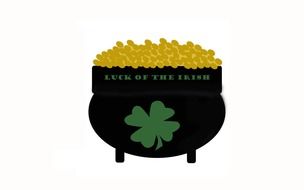 pot gold irish clover drawing