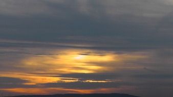 cloudy evening sky at dusk