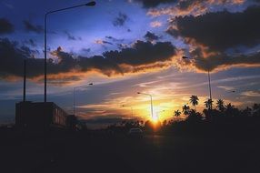 azure sky above the town