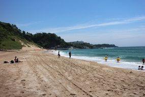 Sandy beach on jeju island